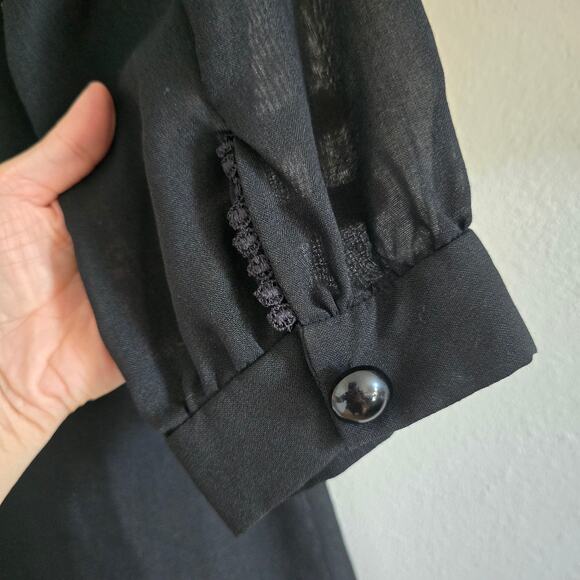 By Melane Birger Black Sheer Tunic Mini Dress EU 38 US 6 Minimalist Twee - Picture 5 of 9